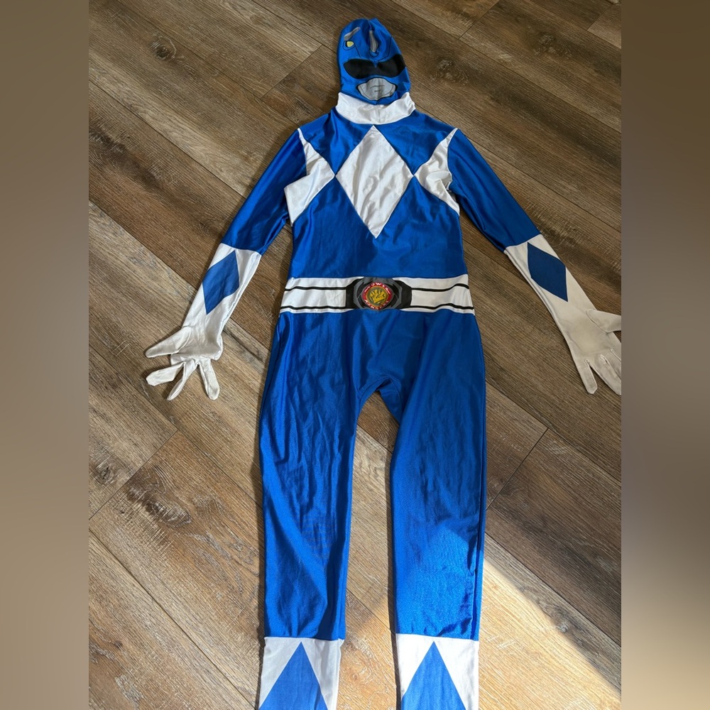 Power rangers Blue Superhero adult XL  Costume morph suit